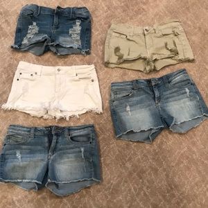 5 pairs of brand name jeans shorts for kids size 14 equivalent